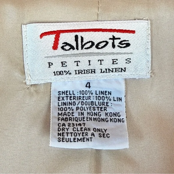 Neutral Linen Blazer | Classic Tailored Jacket | Size 4 - Picture 2 of 8